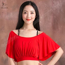 Одежда для занятий танцами живота, топ, регулируемый короткий рукав, сексуальные топы для занятий танцами, одежда для девочек, бюстгальтер, костюм для танца живота