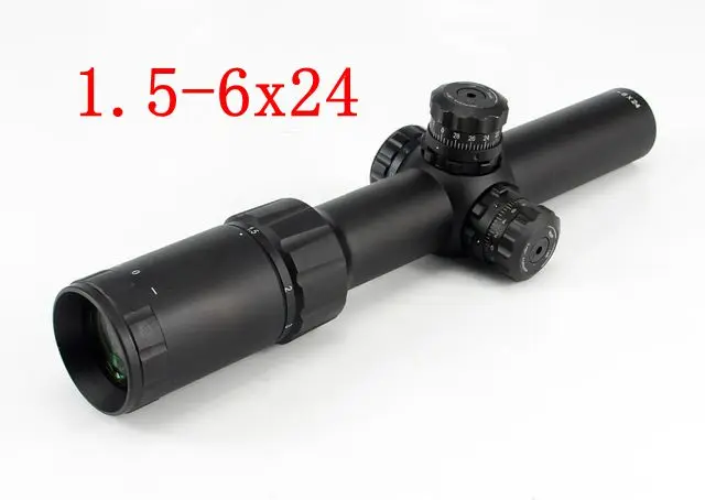 

Rifle air Gun Dual Rifle Scope 1.5-6X24 IR Tactical Red Green Illuminated Magnifier Hunting Air Gun Riflescope w/ Rail Mount