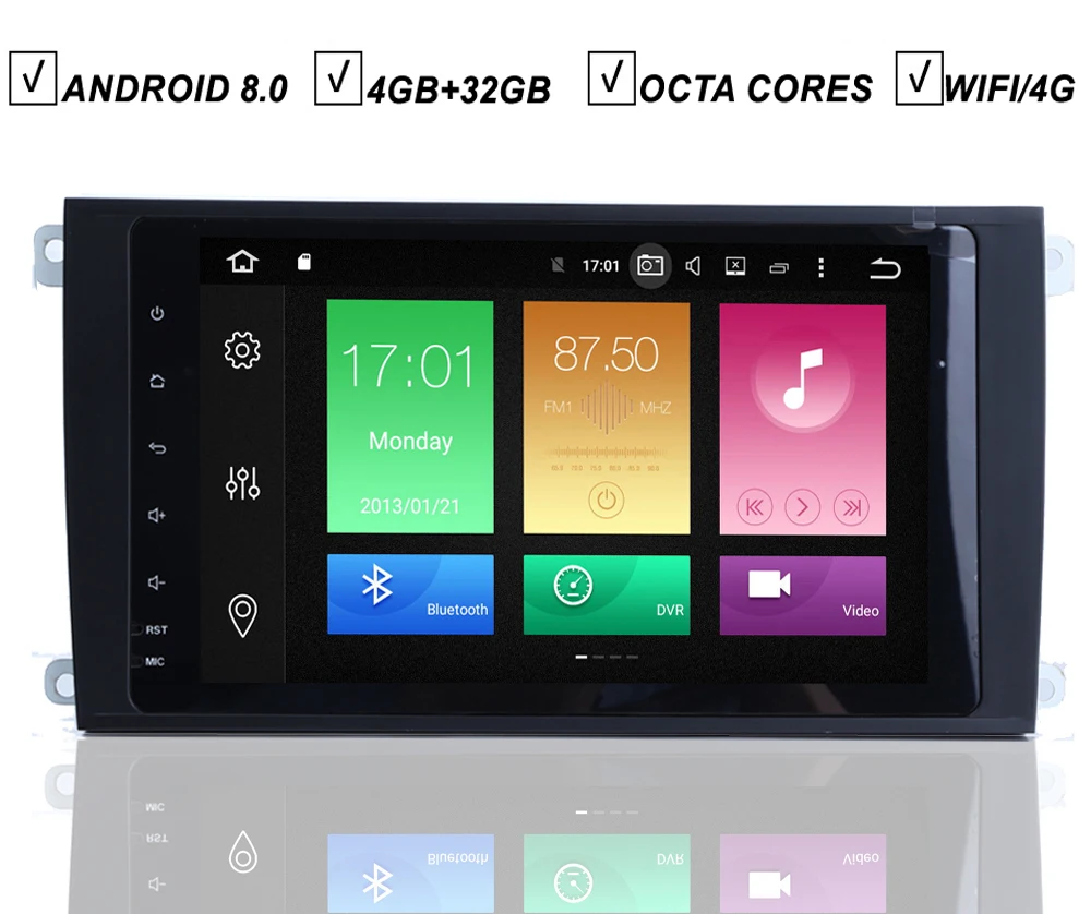

8'' IPS Android 8.0 Audio Stereo Car DVD GPS Player For Porsche Cayenne 2003-2010 Octa Core 4G RAM 32G ROM Radio Wifi DAB+TPMS