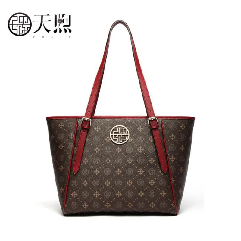 

Pmsix high quality fashion luxury brand shoulder bag female 2019 new fashion atmosphere large capacity casual wild mobile ladies