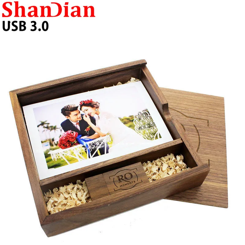 SHANDIAN USB 3 0 деревянный фотоальбом Большой овальный usb + коробка флэш накопитель U