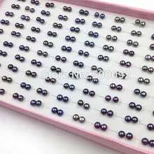 AAA много 100 пар 6-7 мм черный настоящий пресноводный жемчуг серьги s925 шпильки