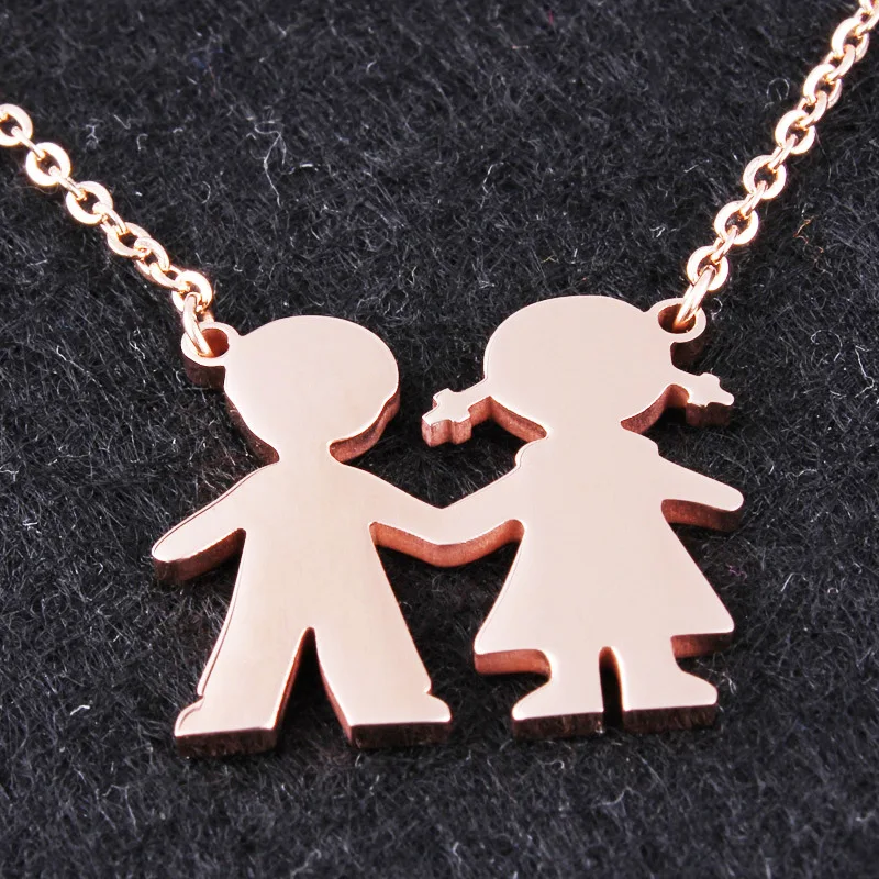 Fashion Gold Bestfriend Girl and Boy Necklace Family Lovers Couples
