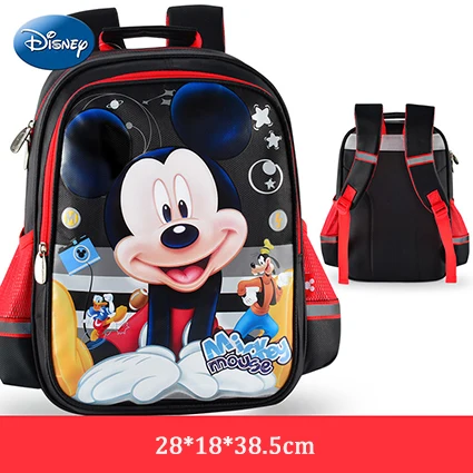 Disney бренд Микки Классический рисунок студент Back Pack Дети сумка Детская рюкзак школьный для мальчиков и девочек Bagpack Класс 1-6 - Цвет: black