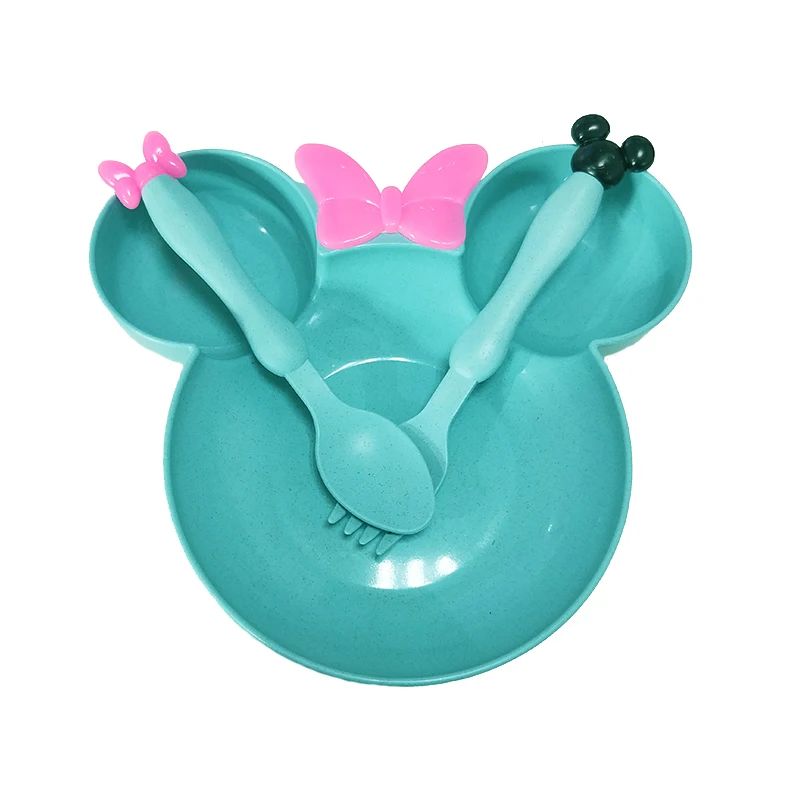wheat straw bowl children cartoon tableware set baby dinner plate baby training Bowl spoon fork for kids without box wheat straw bowl children cartoon tableware set baby dinner plate baby training Bowl spoon fork for kids without box