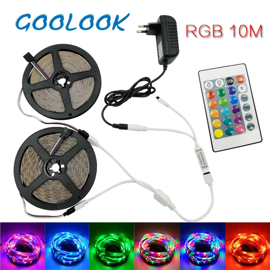 СВЕТОДИОДНАЯ лента SMD 2835 RGB Светодиодная 5 м 10 гибкая световая 3528 диод DC12V +