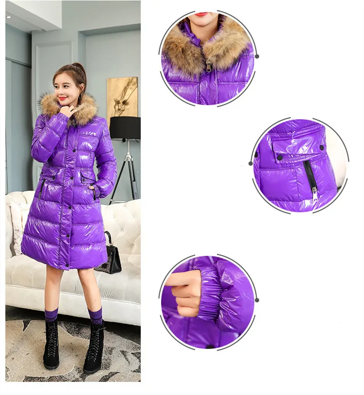 Winter Woman Coats 2019 Fashion Thickening Down Cotton Clothing Big Fur Collar Winter Jacket Women Ms Cotton Jacket M-2XL (9)