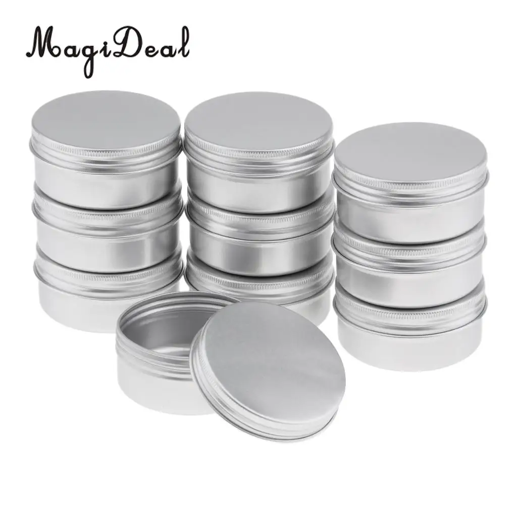 Bulk Lot of 20pcs Aluminum Cosmetic Makeup Cream Empty Lip Balm Nail Arts Eyeshadow Jars Tin Box Case 50g