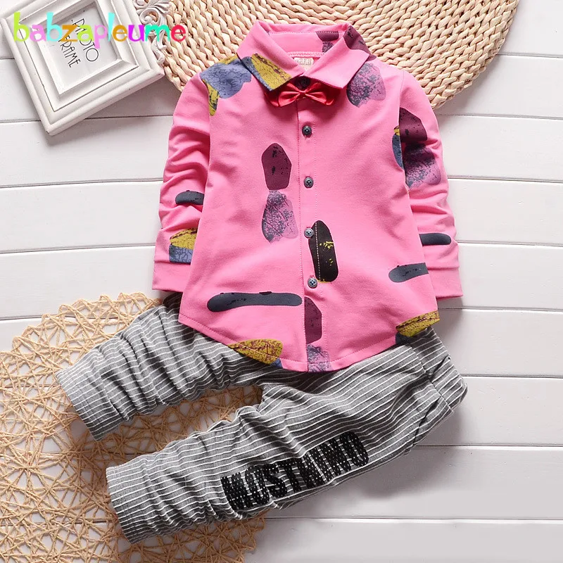 Autumn Brands Kids Fashion Boys Clothes Feather Print Toddler Boy Clothing Children Baby Suit