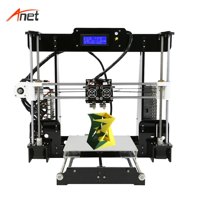 Best Quality Anet A8M Prusa i3 reprap 3d printer High Precision Imprimante 3D DIY Kit Dual Extruder 3d Printers express shipping from China