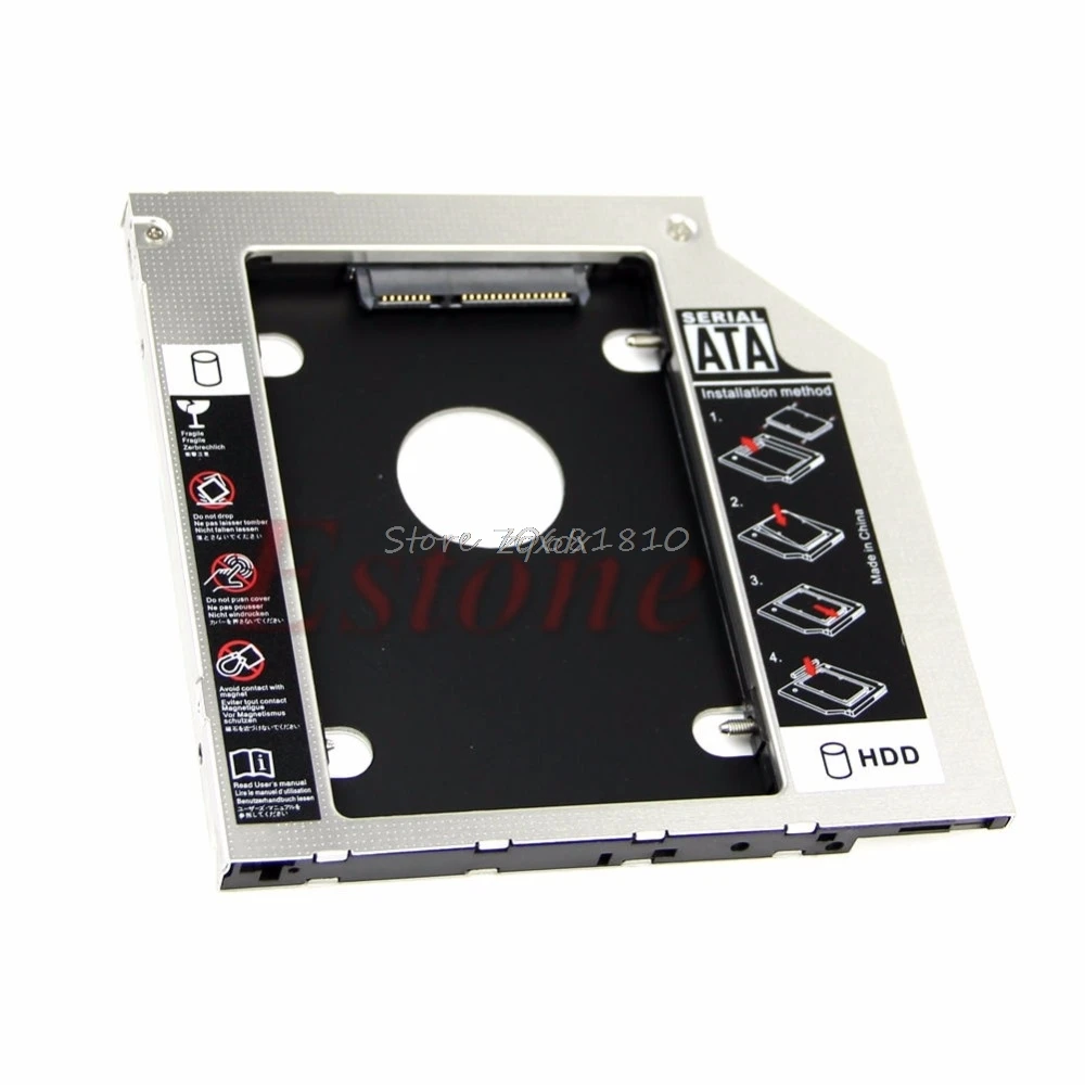 

1PC Universal 9.5mm 2.5" SATA 2nd HDD Hard Driver Caddy For CD DVD Optical Bay Z09 Drop ship