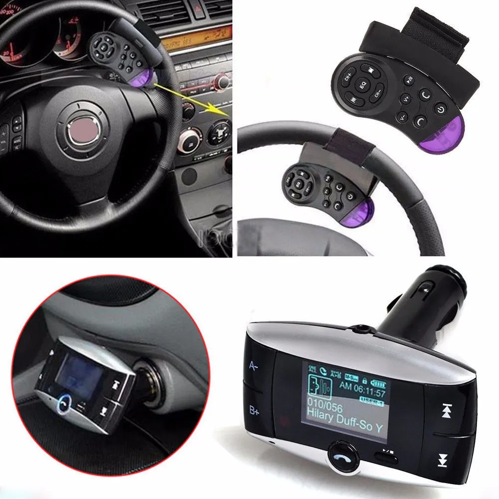 1," lcd автомобильный комплект громкой связи Bluetooth MP3 плеер SD MMC USB пульт дистанционного управления беспроводной fm-передатчик радио модулятор автомобильное зарядное устройство для телефонов