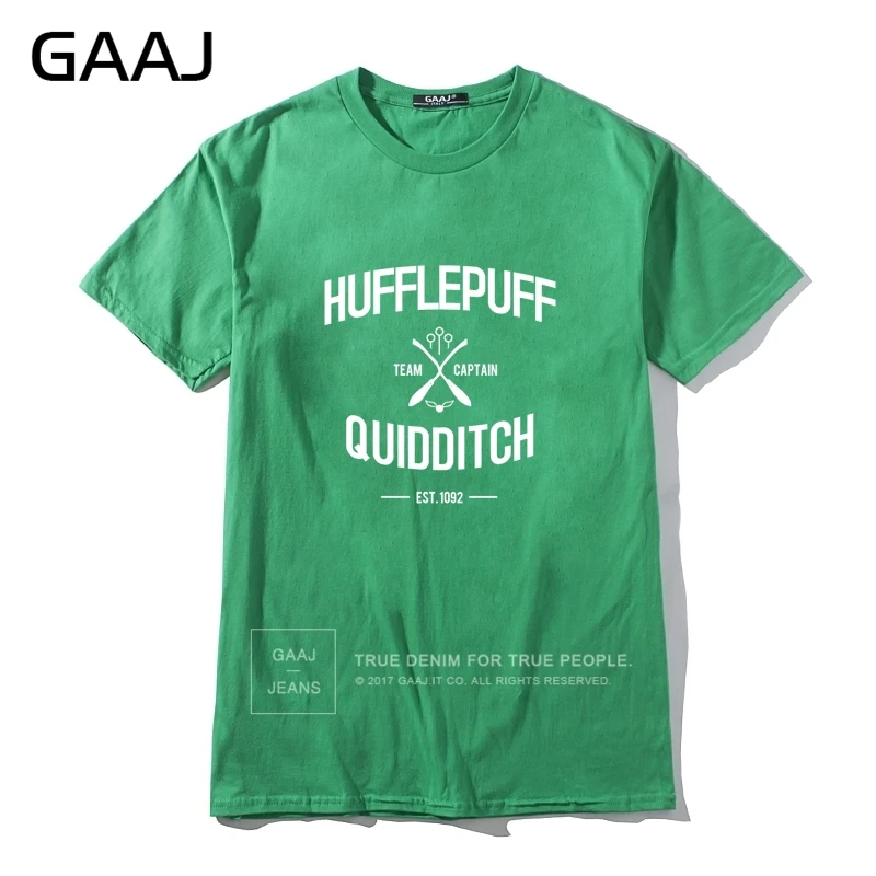 Мужская футболка "Hufflepuff Quidditch Team", летние футболки высокого качества для мужчин, футболки, мужская одежда, повседневная забавная футболка с принтом# R1N9T