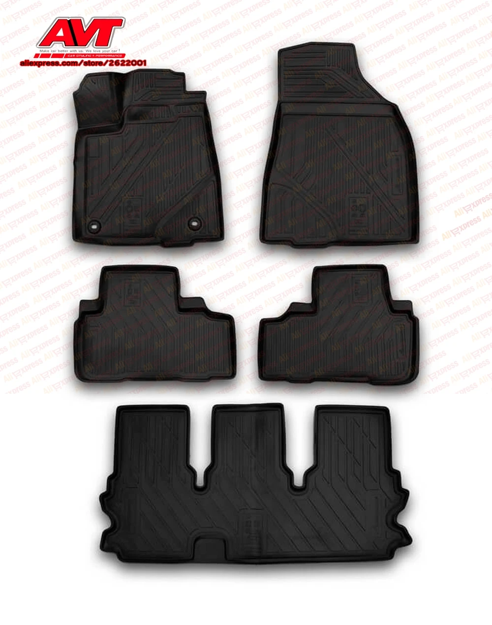 Toyota Highlander Rubber Floor Mats