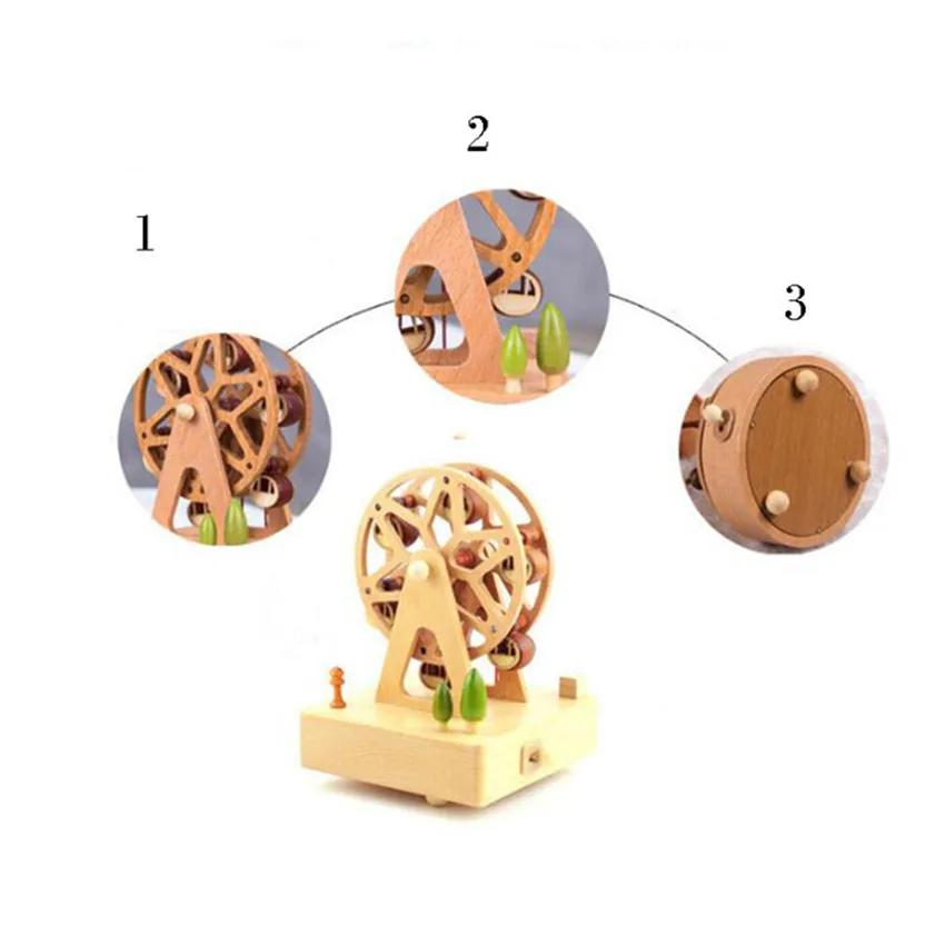 9 типов, деревянная музыкальная шкатулка, креативный подарок на день рождения детей, музыкальная карусель, коробка, гигантская круглая коробка, украшения для дома, подарки на праздник