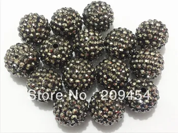 

Wholesale 22mm 100pcs/lot Hematite Resin Rhinestone Beads,Chunky Beads For Jewellery Making
