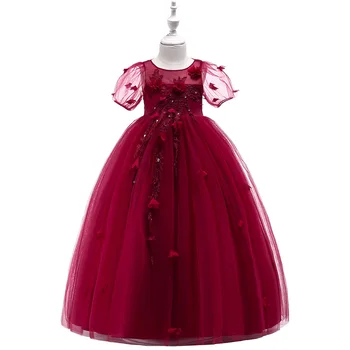 

Kids Girls Dresses 4-14year teens Pageant Flower Girl Dresses for Weddings Party Christmas Lace Tulle Dresses For Girls