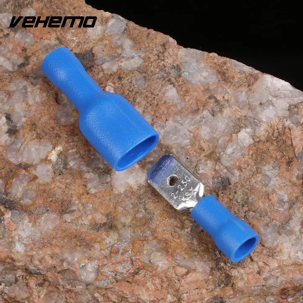 VEHEMO 100 шт. изолированный вилочный Электрический обжимной провод кабельный разъем Соединительный разъем комплект мужской/женский автомобиль аксессуары