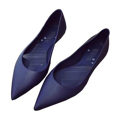 Женская однотонная обувь на плоской подошве с принтом; непромокаемая прозрачная обувь; Повседневные балетки без застежки; Водонепроницаемая Летняя Пляжная Повседневная прогулочная обувь - Цвет: blue YMXX88