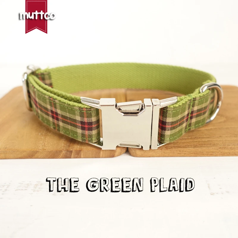 20pcs/lot MUTTCO wholesale green personalized dog collars handmade dog