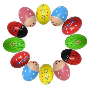 

12pcs Shaker Eggs Wooden Egg Shakers Percussion Musical Maracas Egg Toys for Kids Toddlers