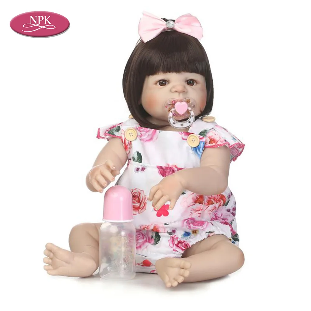 NPK 57 см полное Силиконовое боди Reborn Baby Doll игрушка Реалистичная новорожденная девочка-принцесса детская Ванна 2" Bebe возрожденная менина