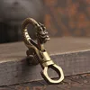Copper Dragon Head Keychain Antique Craft Key Chains Lobster Clasps Keyring Waist Buckle Brass Metal Vintage Car Key Holder Gift ► Photo 2/6