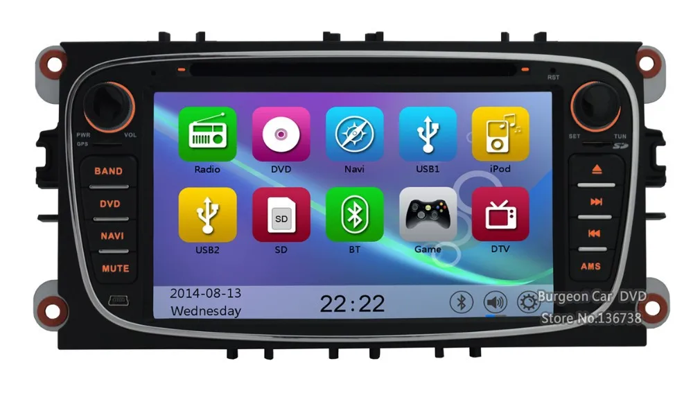 Sale Car DVD Player GPS Navigation System SAT NAV WiFi 3G FOR FORD FOCUS C S MAX S-Max C-Max MONDEO GALAXY USB Radio Bluetooth 24