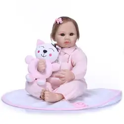 Bebe реальное возрождение Menina 22 дюймов 55 см boneca силиконовые reborn baby куклы игрушечные лошадки для ребенка подарок на день рождения