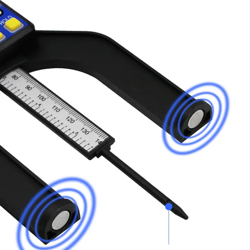 0-80 мм lcd цифровой датчик глубины высоты цифровой измеритель глубины протектора Штангенциркули с магнитными столами для ног деревообрабатывающий измерительный инструмент
