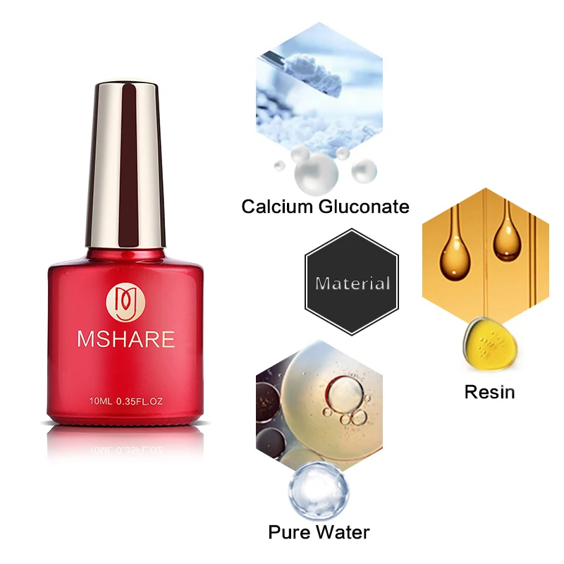 MSHARE Tempered Non-Scratch Top Coat Nail Gel Polish No Wipe  Topcoat 5