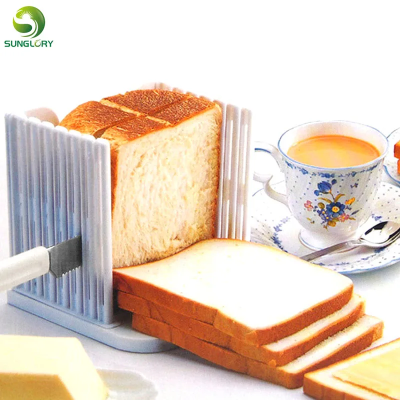 

Kitchen DIY Bread Slicer Guide Loaf Toast Cutter Leveler Bread Cutting Slice Fixator Tools 4 Bread Thickness Plastic Baking Mold