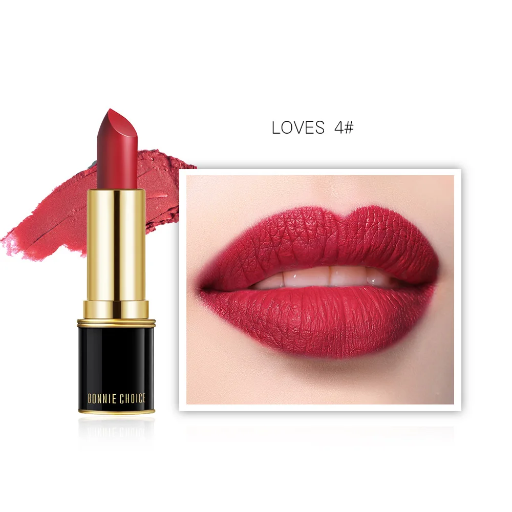 Бонни выбор Матовая жидкая губная помада блеск для губ длительный блеск для губ с палочкой водонепроницаемый макияж косметика - Цвет: Lipstick Color4