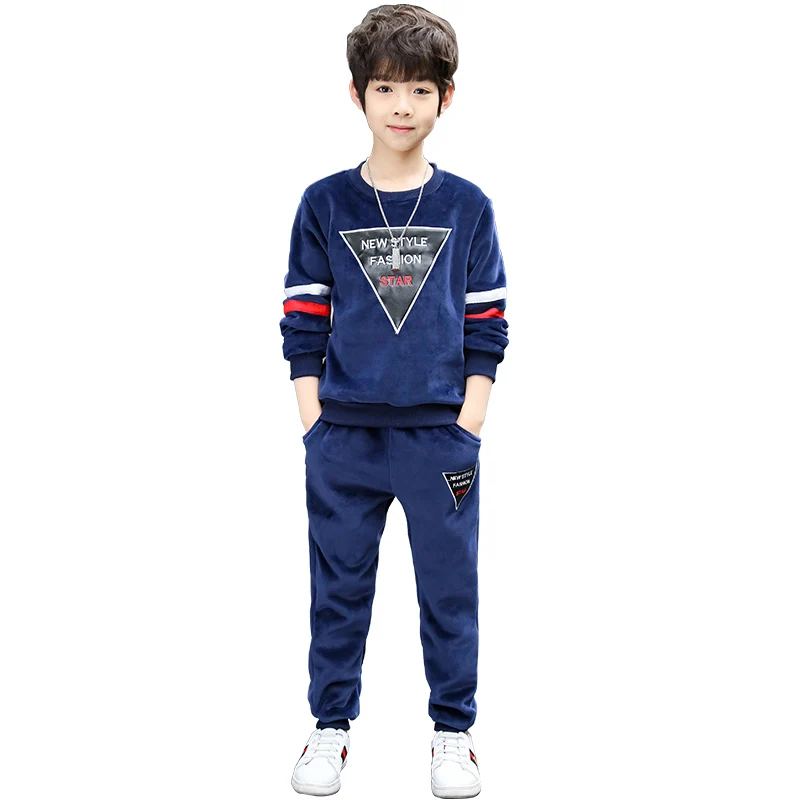 

Children's Clothing Boys' 2018 New Gold Velvet Suit Children's Two-piece Kids Winter Clothes Boys Clothes In Winte