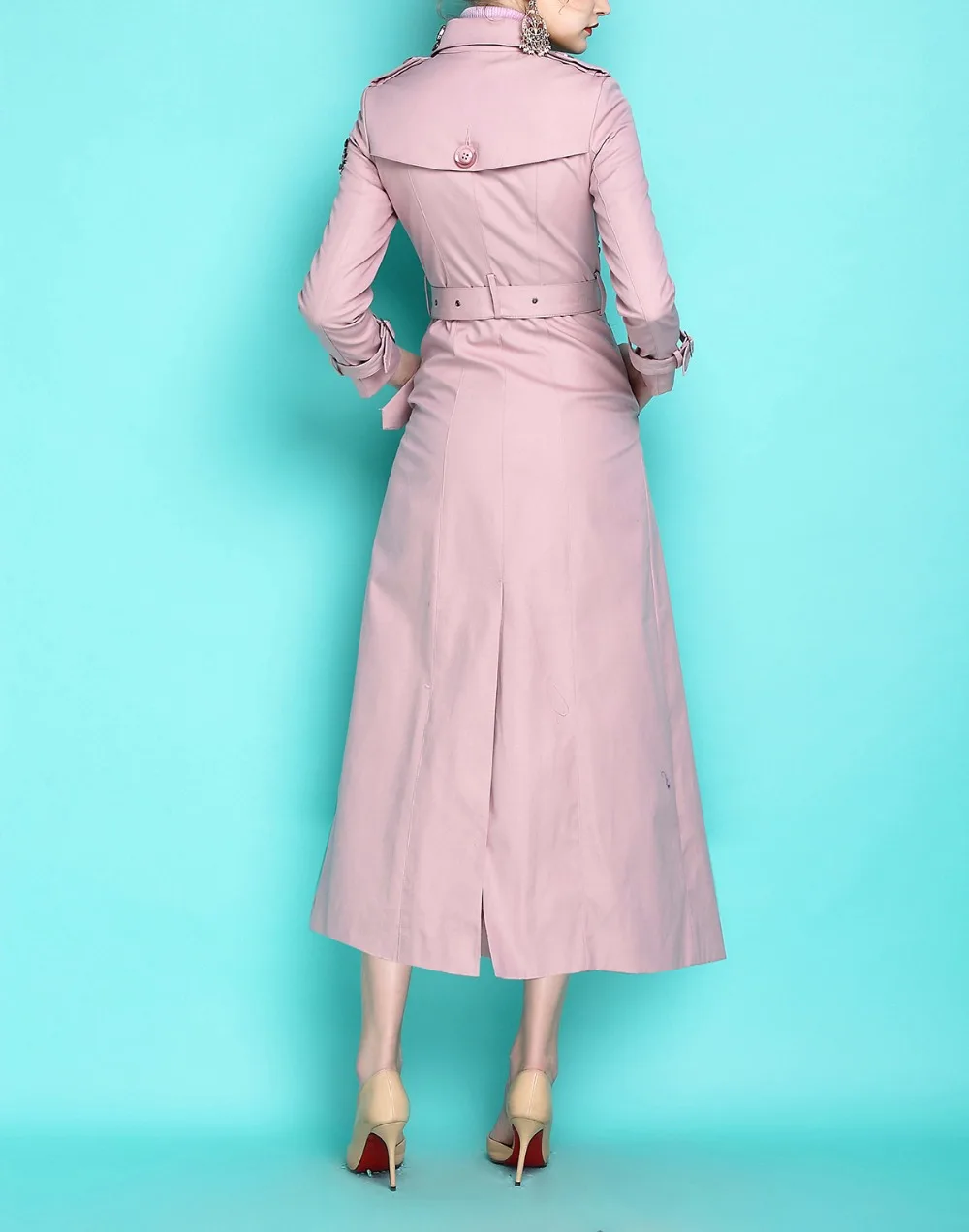 Английский стиль осень весна пальто для женщин Регулируемая Талия тонкое пальто с бриллиантами X-long Тренч Женская верхняя одежда B1144