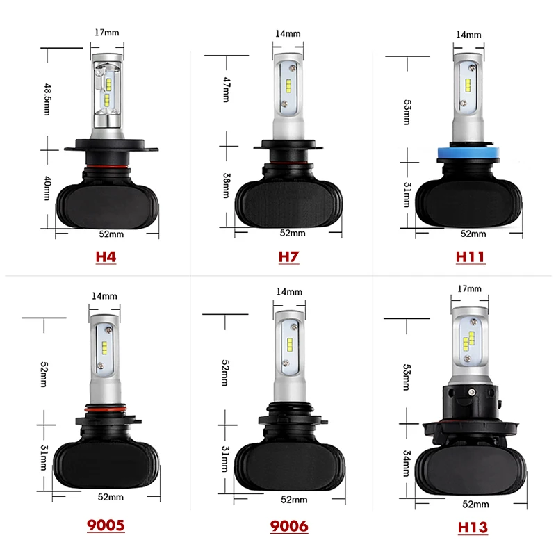 Oslamp светодиодные лампы для авто H7 фар H13 9005 HB3 9006 HB4 LED лампа для авто H4 шарика автомобиля 6500 К csp чип 50 Вт 8000lm фан-менее H8 H11 туман лампы все-в-одном