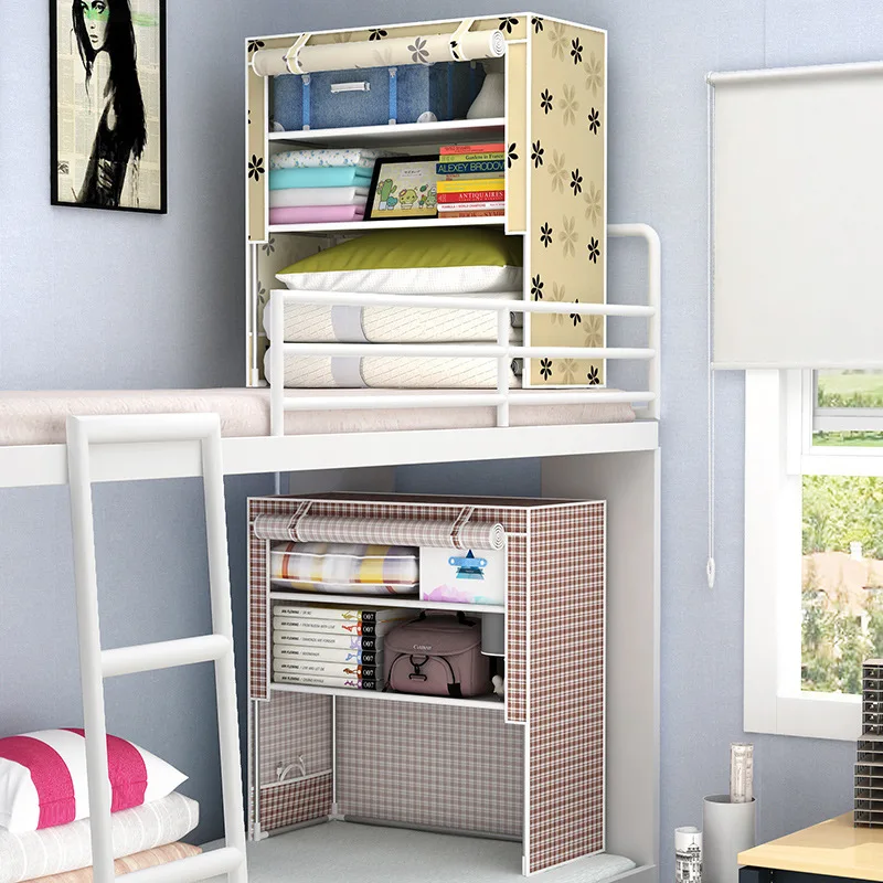 

Students in bed Wardrobe Non-woven Steel frame reinforcement Standing Storage Organizer Detachable Clothing Closet furniture