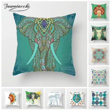 Fuwatacchi Indian National Style Cushion Cover Decoration Print Elephant Mandala Throw Pillow Sofa Home Decorative Pillowcase Fuwatacchi Indian National Style Cushion Cover Decoration Print Elephant Mandala Throw Pillow Sofa Home Decorative Pillowcase