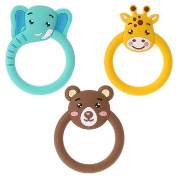 

Newest Infant Baby Teether Pacifier Cartoon Teething Nursing Silicone BPA Free Necklace Toys JUL27-A