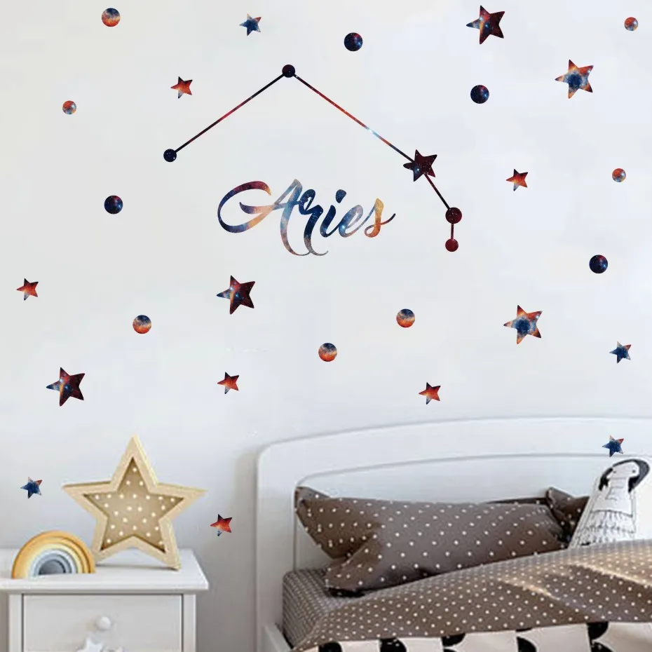 12 Constellation Starry Sky Star  Wall Sticker For Kids Rooms  (2)