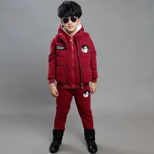 2016 Kinderen Boy Girl Kleren van de Winter Sports Suit Of Kids Casual Hot Dikkere driedelige