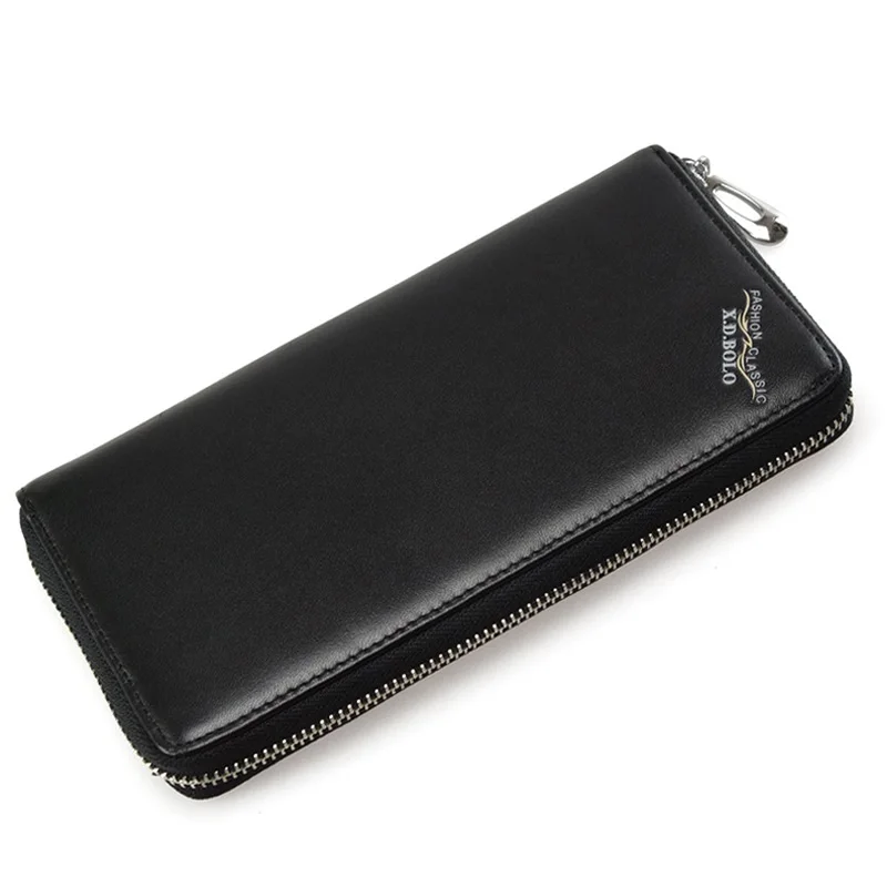 Men Wallet First Layer Genuine Leather Card Organizer Long Design Business Clutch Money Bags Zipper Man Purse 2019 Wholesale