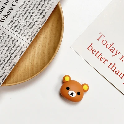 Easy bear Универсальное милое зарядное устройство гнездо-держатель для телефона мультяшный защитный кабель для iPhone 6S 7 8 plus X Xs MAX XR - Цвет: Easy bear