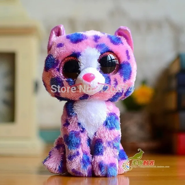 Большие глаза мягкие животные еноты Чихуахуа Жираф Леопард собака кошка детские плюшевые игрушки для детей Подарки 15 см - Цвет: Серый
