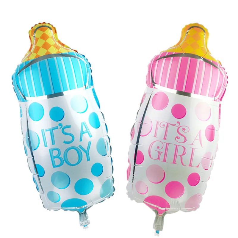 

43*82cm Large Its A Boy Girl Milk Bottle Foil Helium Balloons Polka Dot Ballon for Baby Shower Kids Birthday Party Decoration