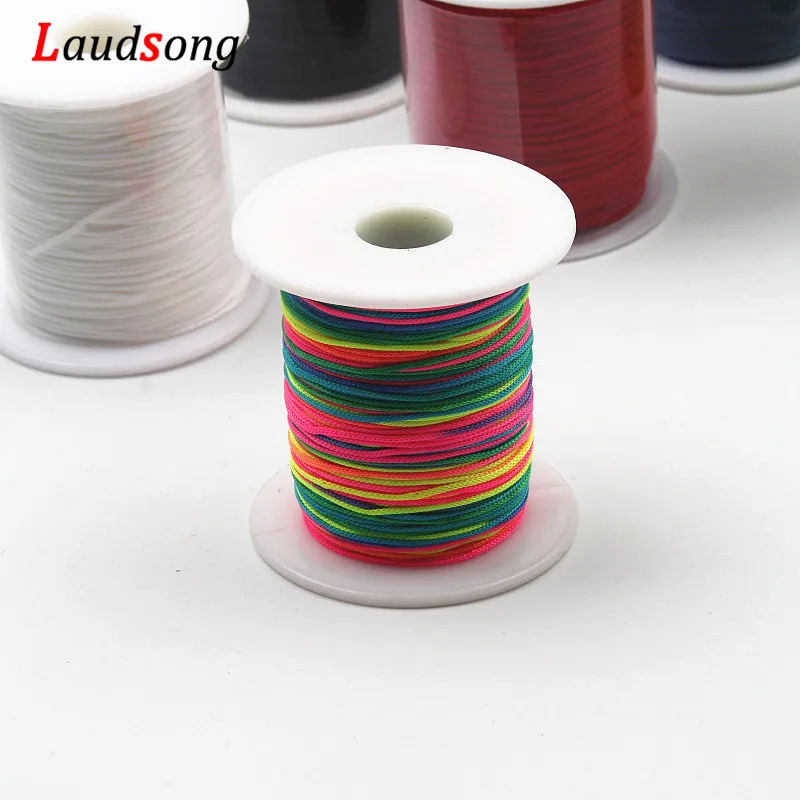 

100Yards 0.8MM Chinese Knot Fabric Cotton Cord Plastic Spool String Braid Strap Rope Line Beaded For Necklace Bracelet Making