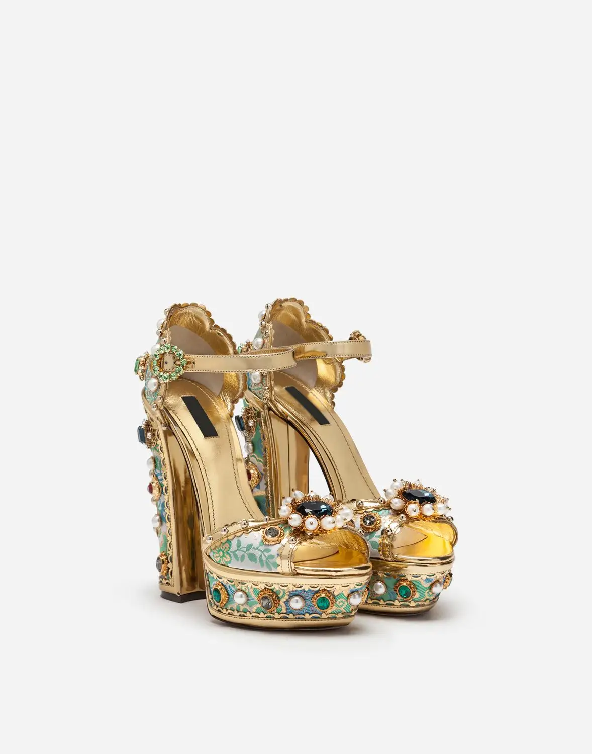 crystal embellished platform heels