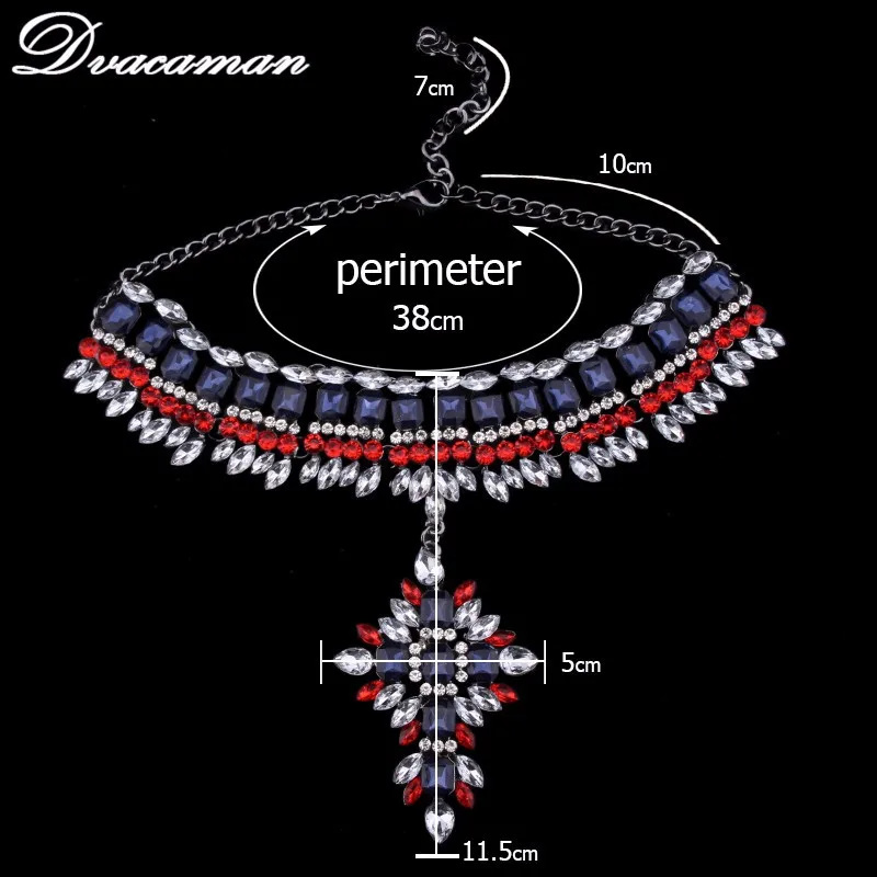Dvacaman, Новое поступление, стильное колье с кристаллами, модное ожерелье с подвеской в виде цветка, массивное ожерелье, украшение на воротник, 7134