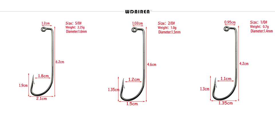 20 шт./лот WDAIREN широкий живот Кривошип крючки техасское снаряжение рыболовное червь приманка для рыболовного крючка океанская Рыболовная Снасть Лодка Рыболовная WD-065