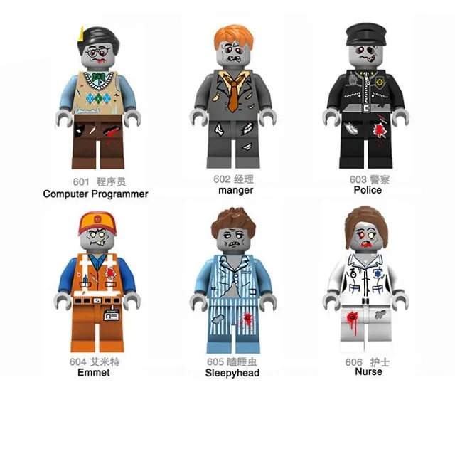 Special Offers ZOMBIE WORLD Emmet Sleepyhead Nurse Walking Dead Block Figure Building Bricks Toys Compatible With Legoing Movie
